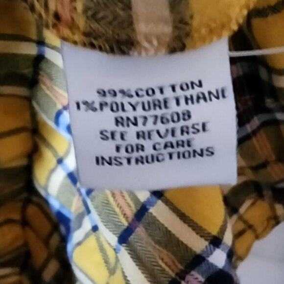 J. Peterman Plaid Shirt Dress Yellow Black Flannel Tie Waist Medium Long Sleeve - Picture 2 of 7